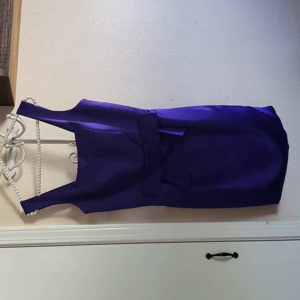 Purple Satin Short Bridesmaid dress👗